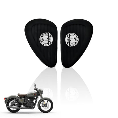 Silicone Tank Pads for Reborn Classic 350 | Premium Tank Protection Pads |Anti-Slip and Scratch-Resistant Design |Stylish and Durable (Pack of 2)-Black White - Moto Genius