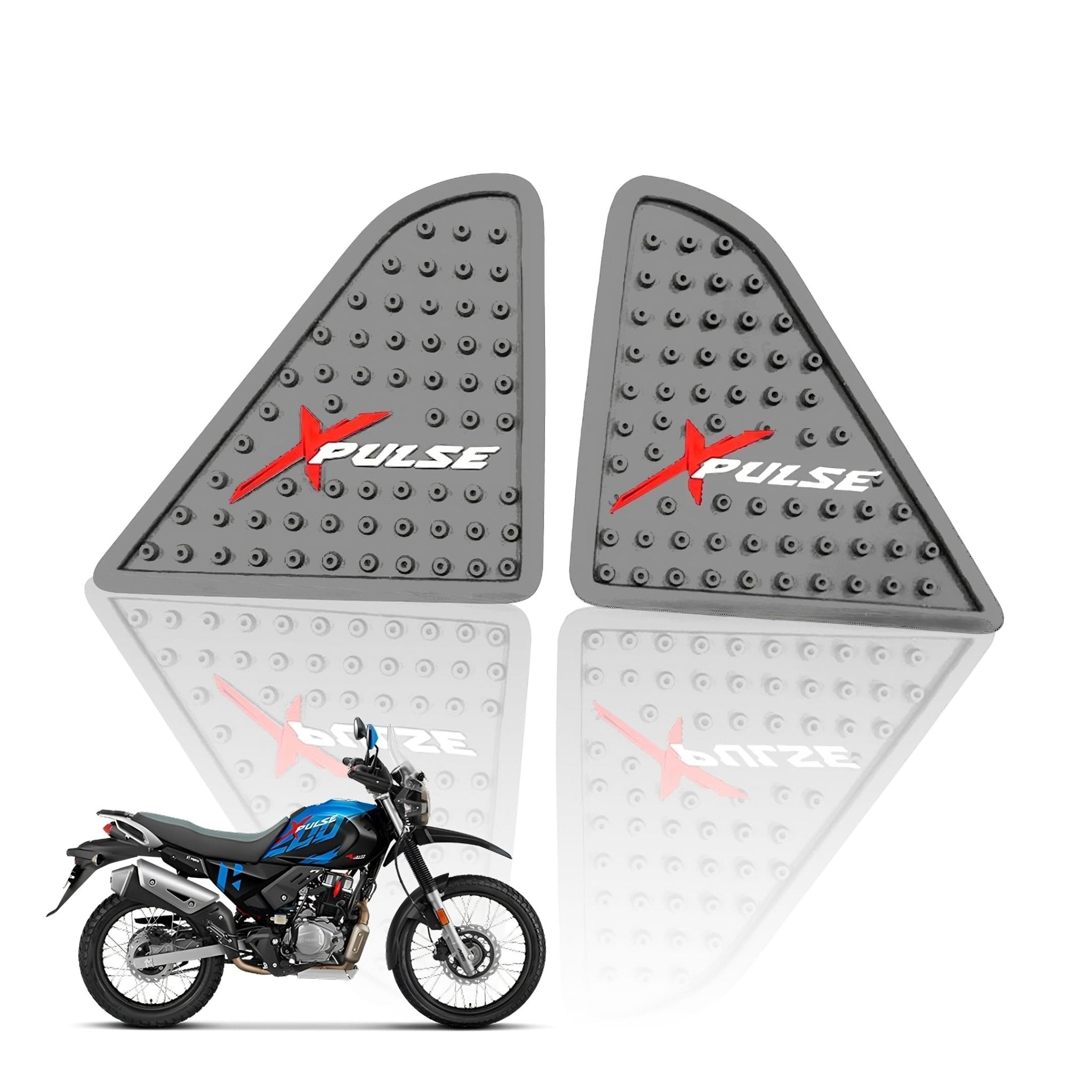 Silicone Tank Pads for Xpulse Motorbikes | Premium Tank Protection Pads | Anti-Slip and Scratch-Resistant Design | Stylish and Durable (Pack of 2)-Silver - Moto Genius