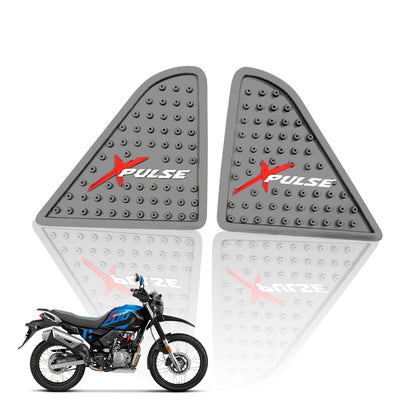 Silicone Tank Pads for Xpulse Motorbikes | Premium Tank Protection Pads | Anti-Slip and Scratch-Resistant Design |Stylish and Durable (Pack of 2)-Silver - Moto Genius