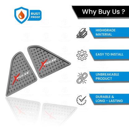 Silicone Tank Pads for Xpulse Motorbikes | Premium Tank Protection Pads | Anti-Slip and Scratch-Resistant Design |Stylish and Durable (Pack of 2)-Silver - Moto Genius