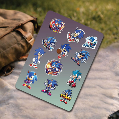 Sonic Cartoon 3D Waterproof Vinyl Stickers Pack for Kids – Self Adhesive Cute Cartoon Decal for Laptop, Mobile Phone, Helmet, Bike, Car, Notebook & Water Bottle - Moto Genius