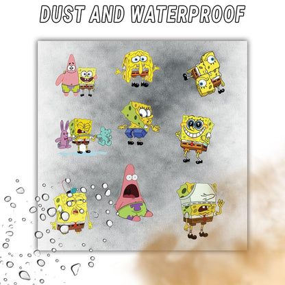 Spongebob Squarepants 3D Waterproof Vinyl Stickers Self Adhesive Cartoon Decal for Laptop Mobile Phone Helmet Bike Car Notebook Water Bottle Aesthetic Cartoon Stickers - Moto Genius