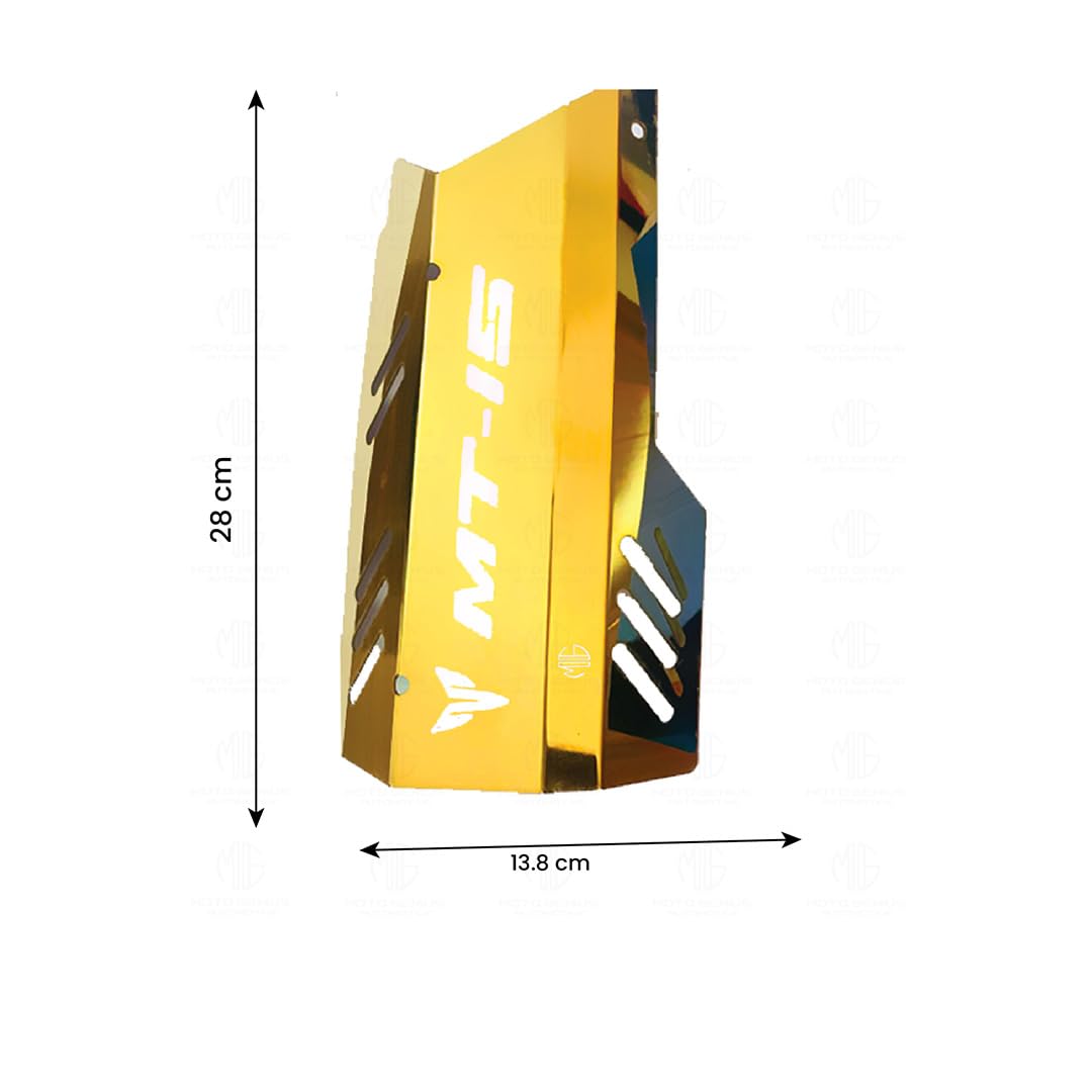 Stainless Steel Exhaust Cover Silencer Protector for MT 15 | Premium Exhaust Heat Shield Protector for Enhanced Durability and Style | Easy Installation-Gold - Moto Genius