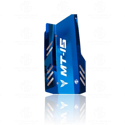 Stainless Steel Exhaust Cover Silencer Protector for MT 15 | Premium Exhaust Heat Shield Protector for Enhanced Durability and Style | Easy Installation-Blue - Moto Genius