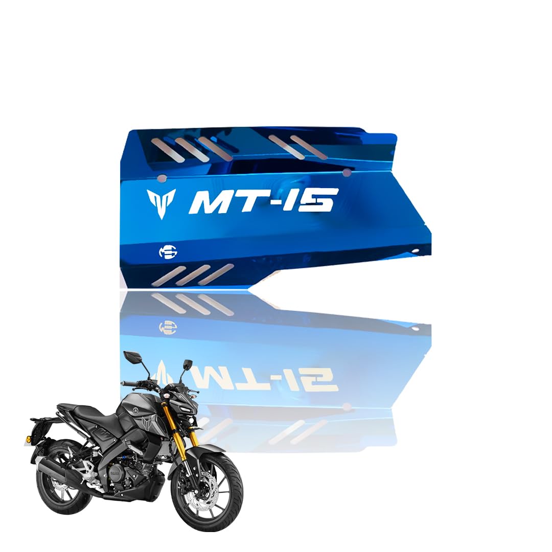 Stainless Steel Exhaust Cover Silencer Protector for MT 15 | Premium Exhaust Heat Shield Protector for Enhanced Durability and Style | Easy Installation-Blue - Moto Genius