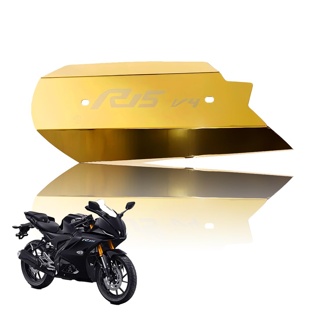 Stainless Steel Exhaust Cover Silencer Protector for R15 V4 | Premium Exhaust Heat Shield Protector for Enhanced Durability and Style | Easy Installation-Gold - Moto Genius