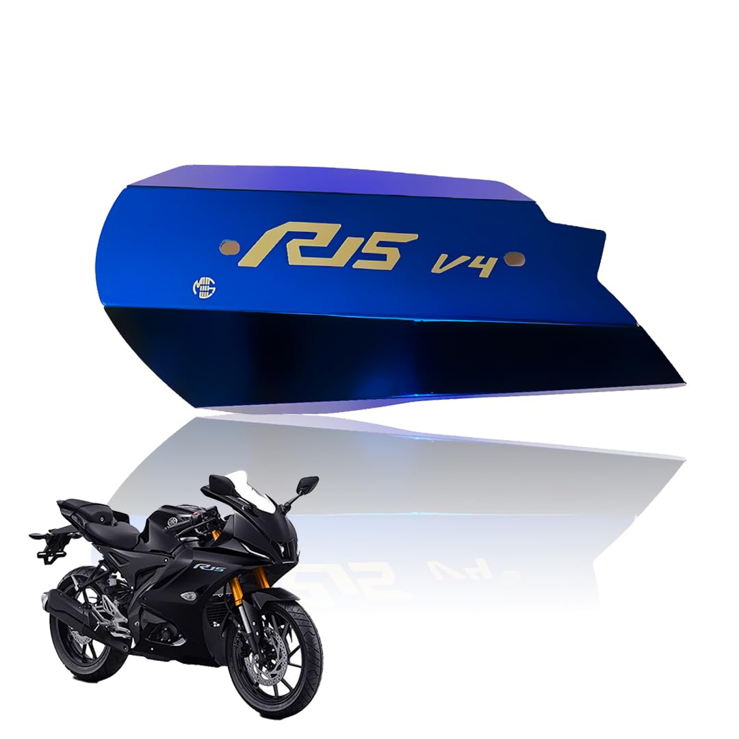 Stainless Steel Exhaust Cover Silencer Protector for R15 V4 | Premium Exhaust Heat Shield Protector for Enhanced Durability and Style | Easy Installation-Blue - Moto Genius