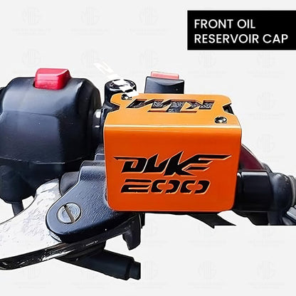 Stainless Steel Front Disc Brake Fluid Reservoir Oil Cap for KTM Duke 200 Motorbike Replacement for Enhanced Durability and Performance-Orange - Moto Genius