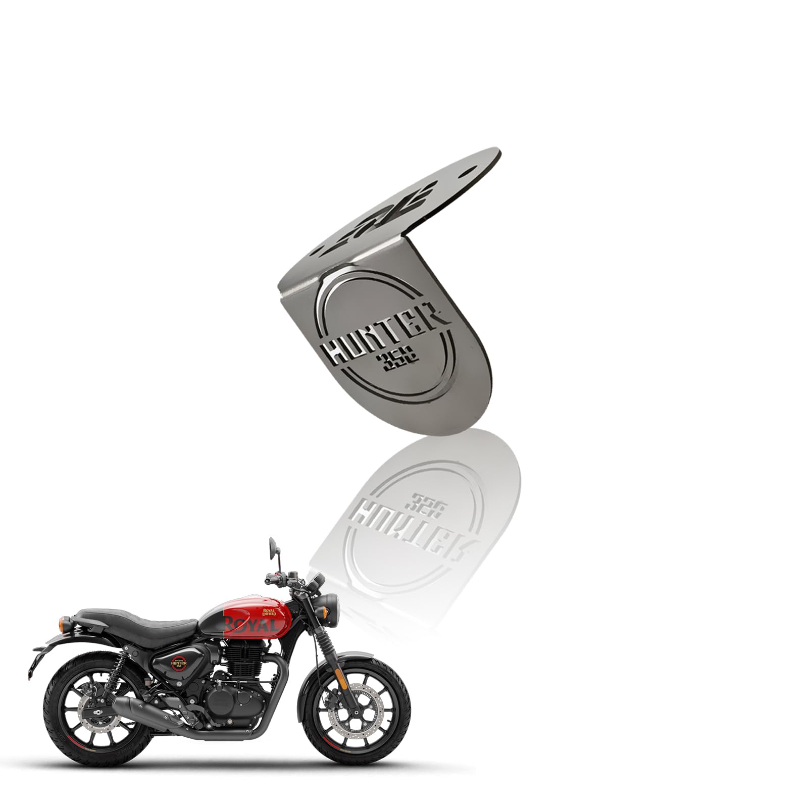 Stainless Steel Front Disc Brake Fluid Reservoir Oil Cap Guard for Hunter 350, Durable Protector Cover-Silver - Moto Genius