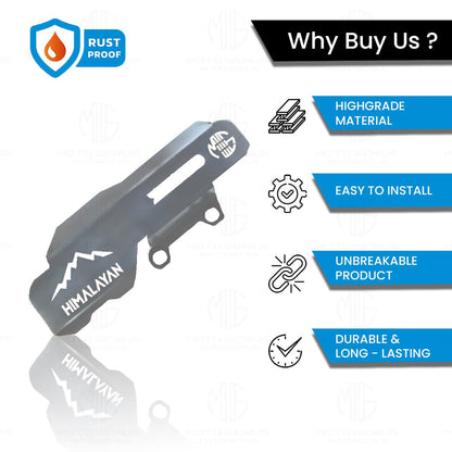 Stainless Steel Master Cylinder Guard for RE Himalayan 450 Motorbike | Impact-Resistant Protection for Motorcycle Brake Systems-Silver - Moto Genius