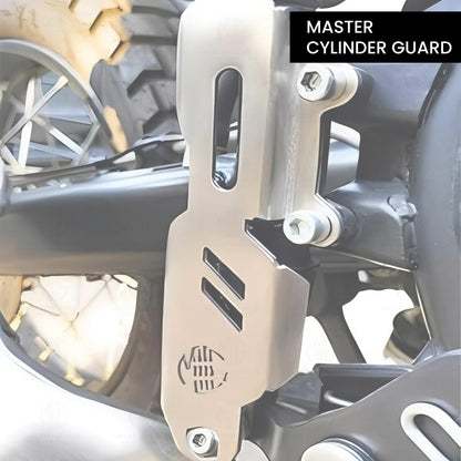Stainless Steel Master Cylinder Guard for RE Himalayan BS3/BS4/BS6/Scram Motorbike | Impact-Resistant Protection for Motorcycle Brake Systems-Silver - Moto Genius