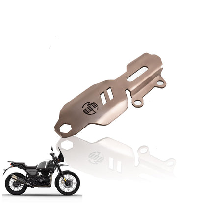 Stainless Steel Master Cylinder Guard for RE Himalayan BS3/BS4/BS6/Scram Motorbike | Impact-Resistant Protection for Motorcycle Brake Systems-Silver - Moto Genius