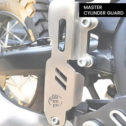 Stainless Steel Master Cylinder Guard for RE Interceptor Motorbike | Heavy-Duty, Impact-Resistant Protection for Motorcycle Brake Systems |Durable Steel Construction-Silver - Moto Genius