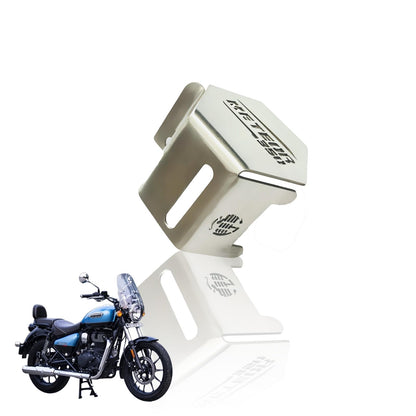 Stainless Steel Rear Brake Oil Container Guard for Meteor 350, Durable & Stylish Protection-Silver - Moto Genius