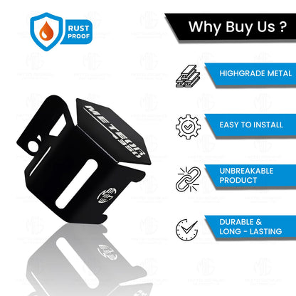 Stainless Steel Rear Brake Oil Container Guard for Meteor 350, Durable & Stylish Protection-Black - Moto Genius