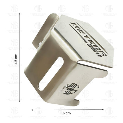 Stainless Steel Rear Brake Oil Container Guard for Meteor 350, Durable & Stylish Protection-Silver - Moto Genius