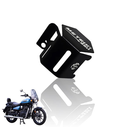 Stainless Steel Rear Brake Oil Container Guard for Meteor 350, Durable & Stylish Protection-Black - Moto Genius