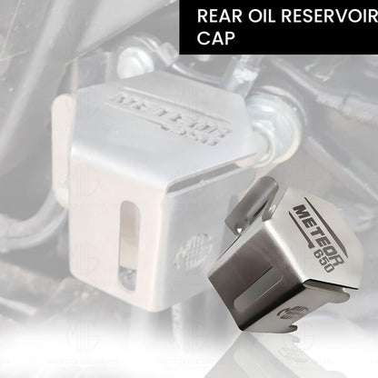 Stainless Steel Rear Brake Oil Container Guard for RE Super Meteor 650 | Durable Protection & Stylish Design for Motorcycles-Silver - Moto Genius
