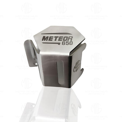 Stainless Steel Rear Brake Oil Container Guard for RE Super Meteor 650 | Durable Protection & Stylish Design for Motorcycles-Silver - Moto Genius
