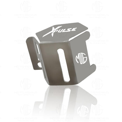Stainless Steel Rear Brake Oil Container Guard for Xpulse | Durable Protection & Stylish Design for Motorcycles-Silver - Moto Genius