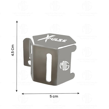 Stainless Steel Rear Brake Oil Container Guard for Xpulse | Durable Protection & Stylish Design for Motorcycles-Silver - Moto Genius