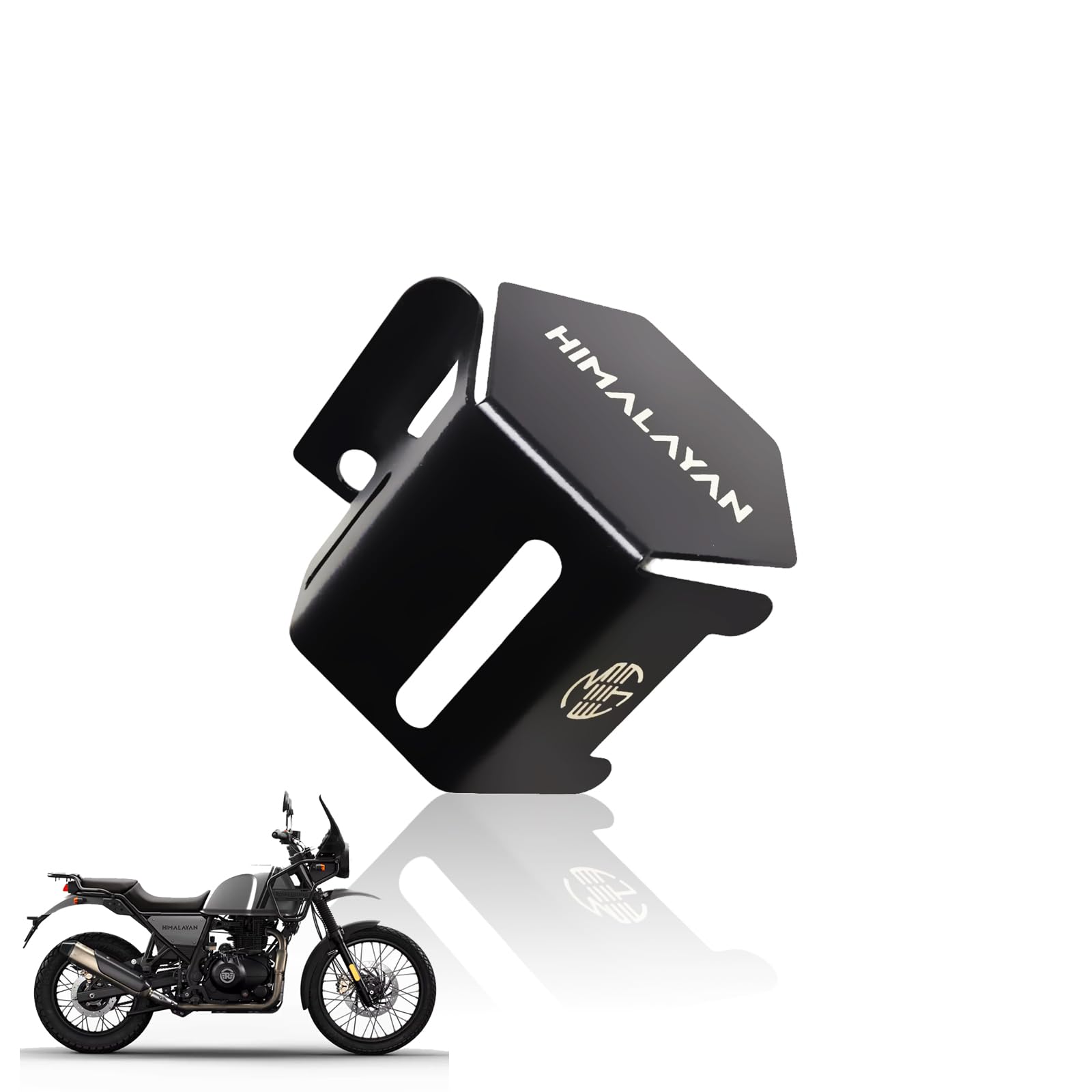 Stainless Steel Rear Brake Oil Container Guard, Premium Finish, for RE Himalayan BS3/BS4/BS6/Scram Motorbike-Black - Moto Genius