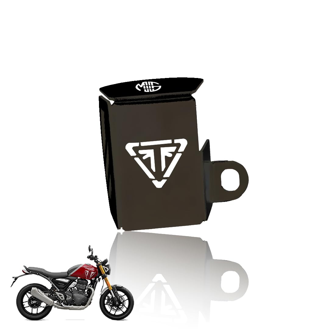 Stainless Steel Rear Brake Oil Reservoir Guard for Triumph Speed 400 | Durable Protection for Brake System-Black - Moto Genius