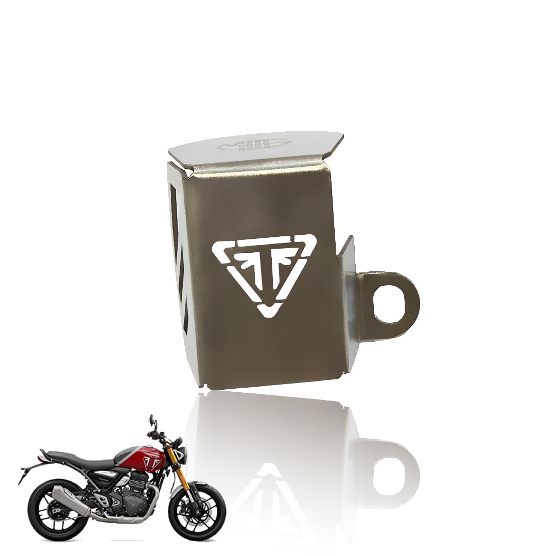 Stainless Steel Rear Brake Oil Reservoir Guard for Triumph Speed 400 | Durable Protection for Brake System-Silver - Moto Genius