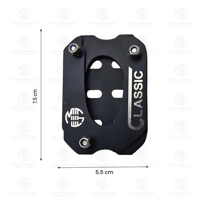 Stainless Steel Side Stand Extender for Classic Reborn 350 | Heavy Duty Parking Support and Stability Enhancer-Black - Moto Genius