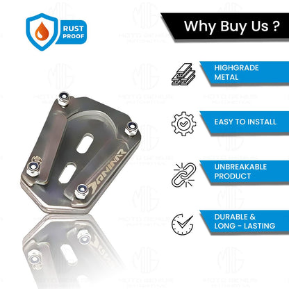 Stainless Steel Side Stand Extender for Dominar 250 & 400 | Heavy Duty Parking Support and Stability Enhancer - Moto Genius