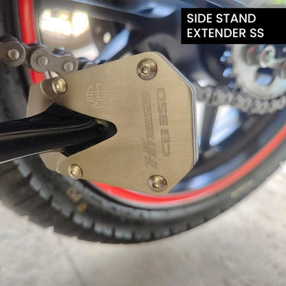 Stainless Steel Side Stand Extender for Honda Hnees CB 350 | Heavy Duty Parking Support and Stability Enhancer - Moto Genius