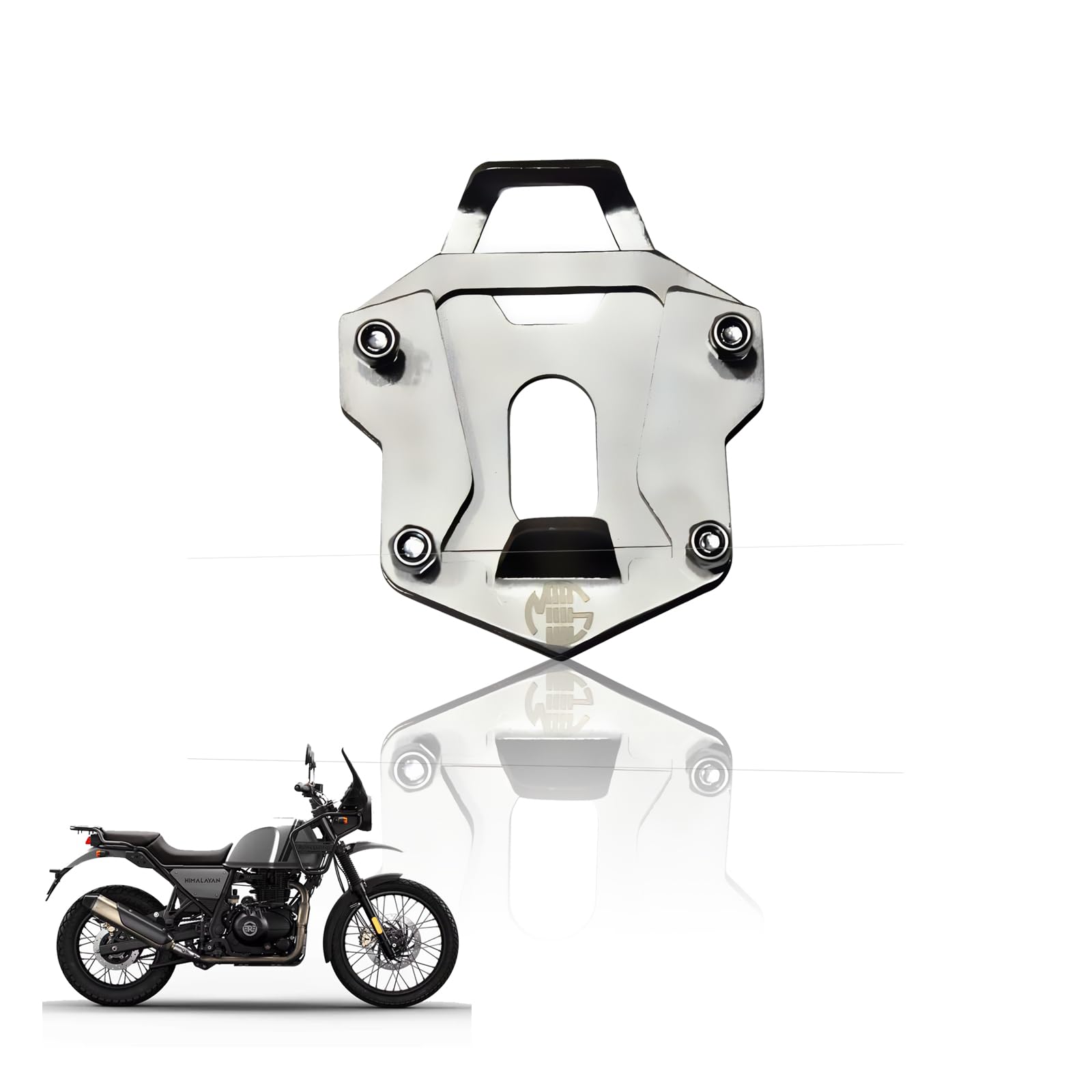Stainless Steel Side Stand Extender for RE Himalayan BS3/BS4/BS6/Scram Motorbike | Heavy Duty Parking Support & Stability Enhancer-Silver - Moto Genius