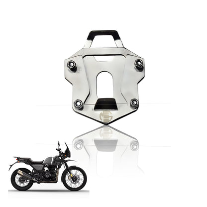 Stainless Steel Side Stand Extender for RE Himalayan BS3/BS4/BS6/Scram Motorbike | Heavy Duty Parking Support & Stability Enhancer-Silver - Moto Genius