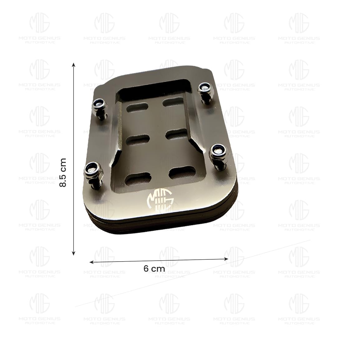 Stainless Steel Side Stand Extender for RE Interceptor | Heavy Duty Parking Support and Stability Enhancer-Silver - Moto Genius