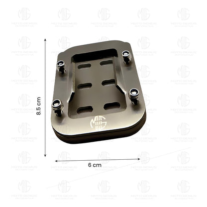 Stainless Steel Side Stand Extender for RE Interceptor | Heavy Duty Parking Support and Stability Enhancer-Silver - Moto Genius