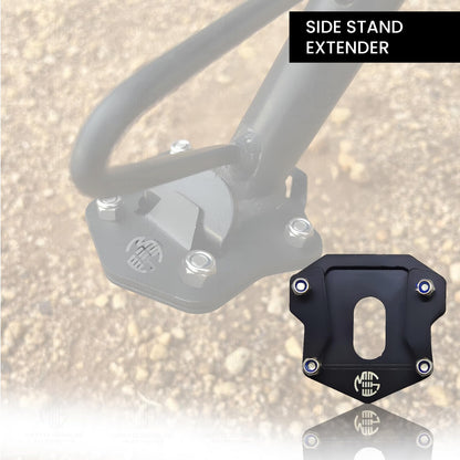 Stainless Steel Side Stand Extender/Stand Pad Compatible for Royal Enfield Hunter 350 Bike-Black - Moto Genius