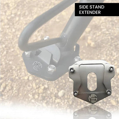 Stainless Steel Side Stand Extender/Stand Pad Compatible for Royal Enfield Hunter 350 Bike-Silver - Moto Genius