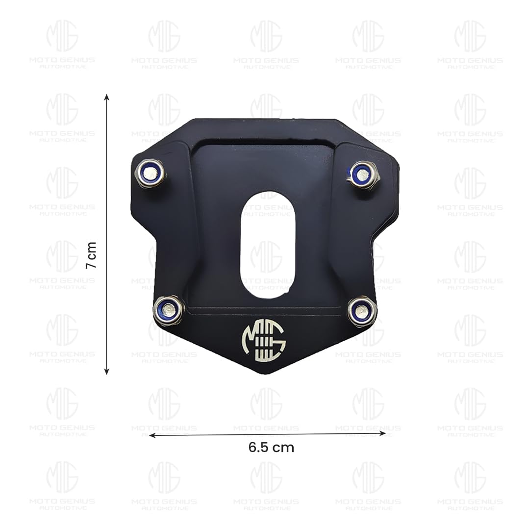 Stainless Steel Side Stand Extender/Stand Pad Compatible for Royal Enfield Hunter 350 Bike-Black - Moto Genius