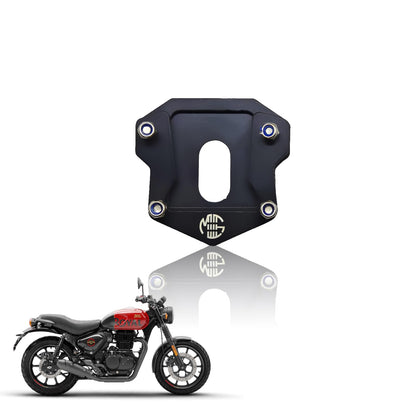 Stainless Steel Side Stand Extender/Stand Pad Compatible for Royal Enfield Hunter 350 Bike-Black - Moto Genius