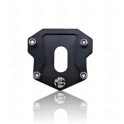 Stainless Steel Side Stand Extender/Stand Pad Compatible for Royal Enfield Hunter 350 Bike-Black - Moto Genius