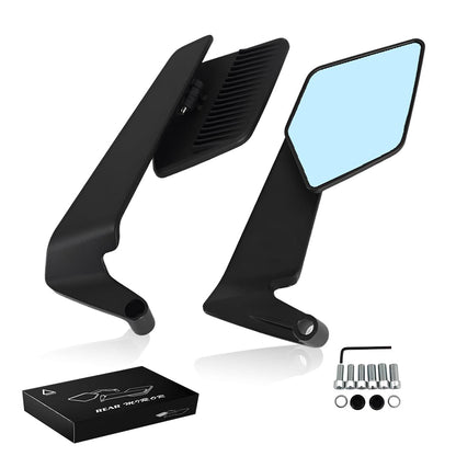 Stealth Max Motorcycle Bar End Side Mirrors, Universal Aluminium Alloy, Compatible with Most Bikes - Moto Genius