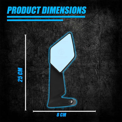 Stealth Max Motorcycle Bar End Side Mirrors, Universal Aluminium Alloy, Compatible with Most Bikes-Black - Moto Genius