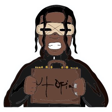Travis Scott Utopia art Vinyl Sticker Waterproof Decals for Motorcycle, Helmet & Laptop | Edgy Aesthetic Stickers for Bikes and cars - Moto Genius