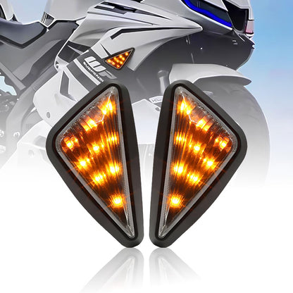 Triangle Side Body Fitting LED Indicator Light for R15, CBR 250, CBR 150R, Ninja 250 – Waterproof, Durable & Stylish Motorcycle Turn Signal Lights (Pack of 2) - Moto Genius