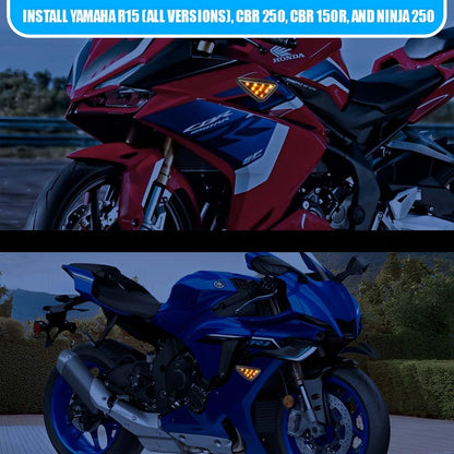 Triangle Side Body Fitting LED Indicator Light for R15, CBR 250, CBR 150R, Ninja 250 – Waterproof, Durable & Stylish Motorcycle Turn Signal Lights (Pack of 2) - Moto Genius
