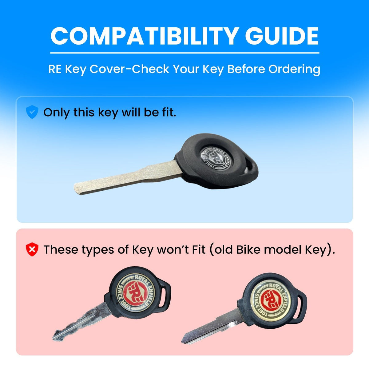 Unbreakable CNC Aluminum Motorcycle Key Head Cover | Heavy Duty Key Protector Shell Case Compatible for RE Motorcycles (Black) RE-Classic - Moto Genius