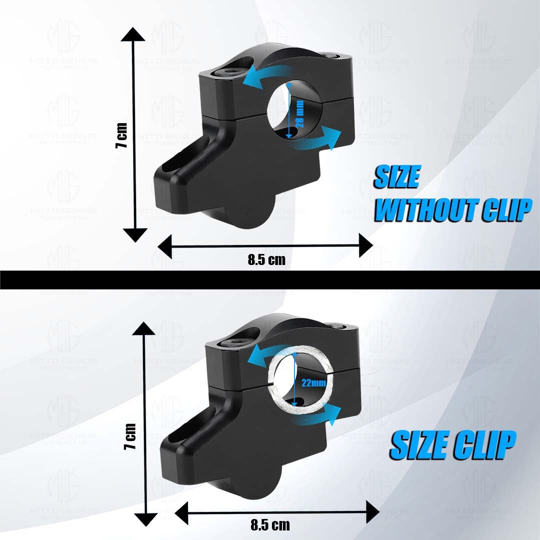 Universal Aluminium Pull Back/Off Set Handlebar Risers for Motorbike | Adjustable Height and Angle, Lightweight, Durable, Easy Installation-Black - Moto Genius