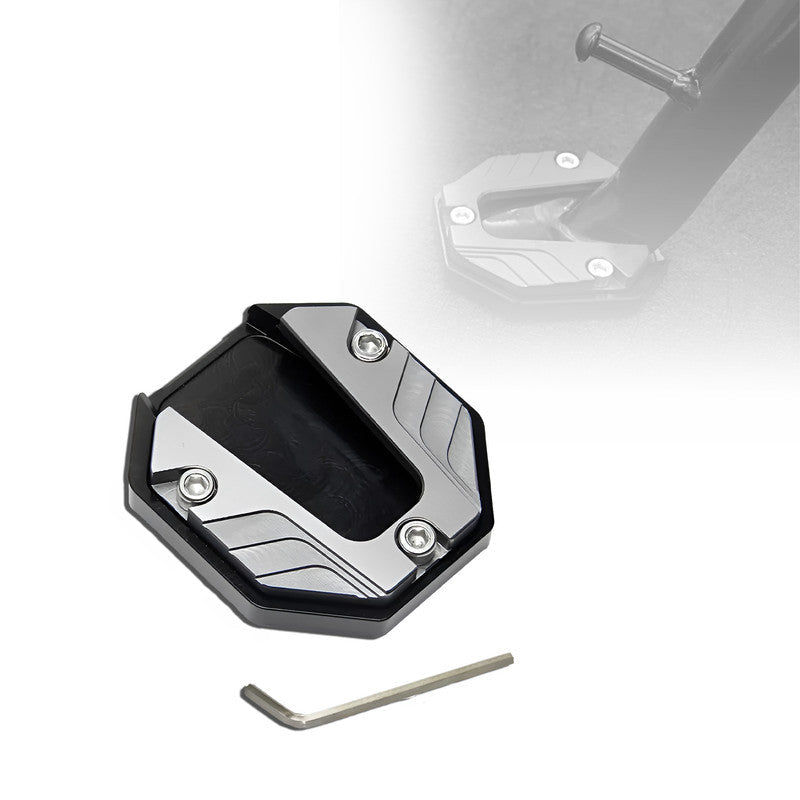 Universal Aluminum Scooty & Scooter Kickstand Extender | Side Stand Extension Pad Support Plate | Anti-Skid Enlarged Base Foot for Scooty Stability-Gray - Moto Genius