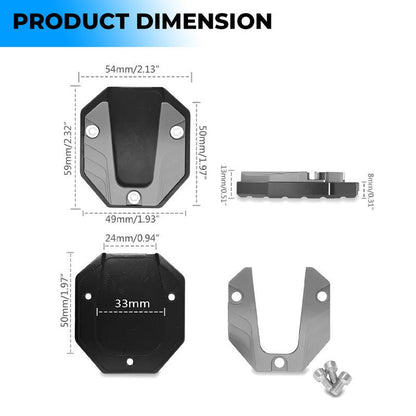 Universal Aluminum Scooty & Scooter Kickstand Extender | Side Stand Extension Pad Support Plate | Anti-Skid Enlarged Base Foot for Scooty Stability-Gray - Moto Genius