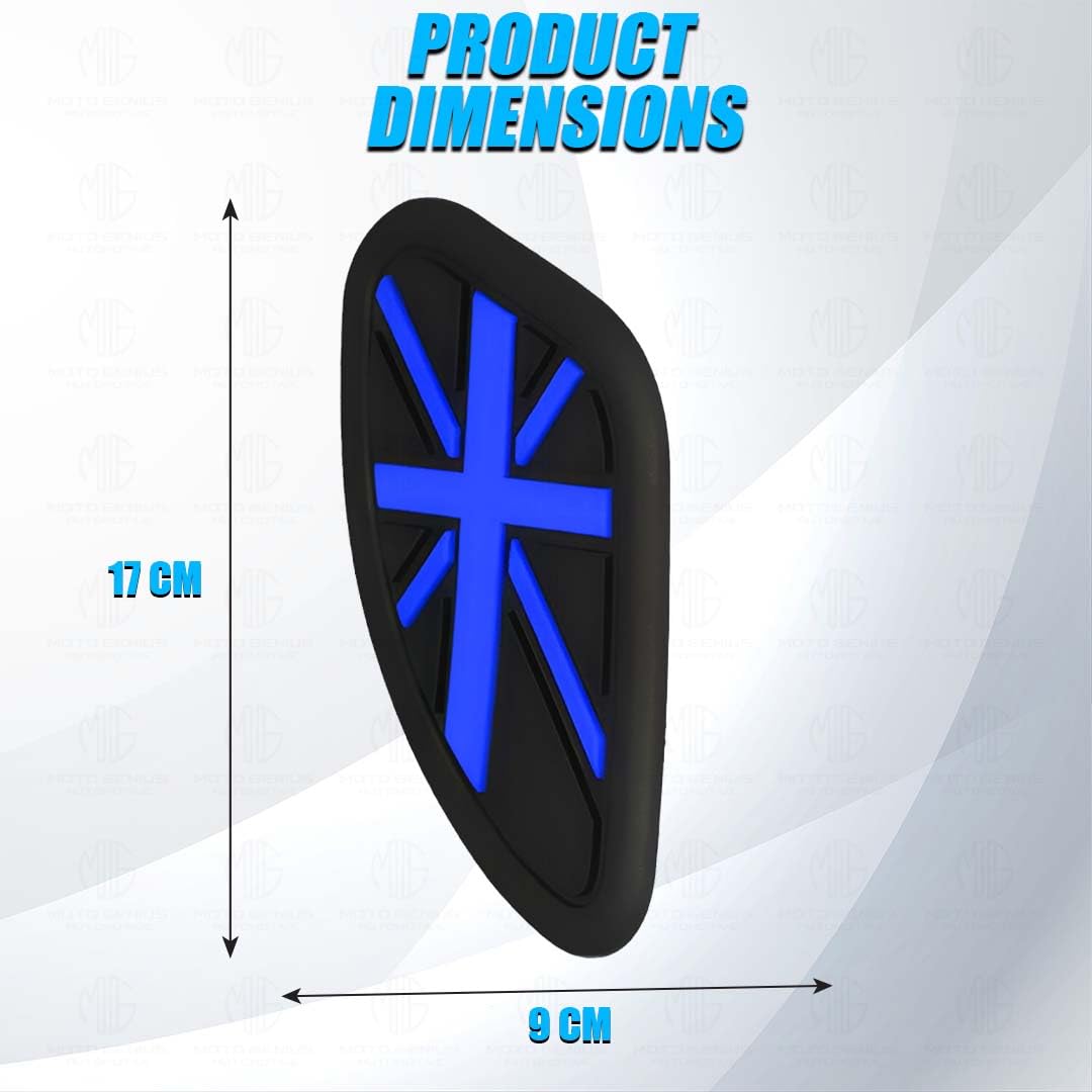 Universal Anti Slip Silicone Tank Pad | Waterproof Motorcycle Sticker for Enhanced Grip and Protection on All Bikes-Blue - Moto Genius